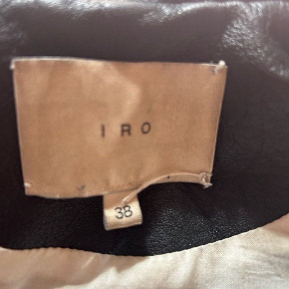 IRO black Asheville moto leather jacket size 38 - Picture 6 of 6